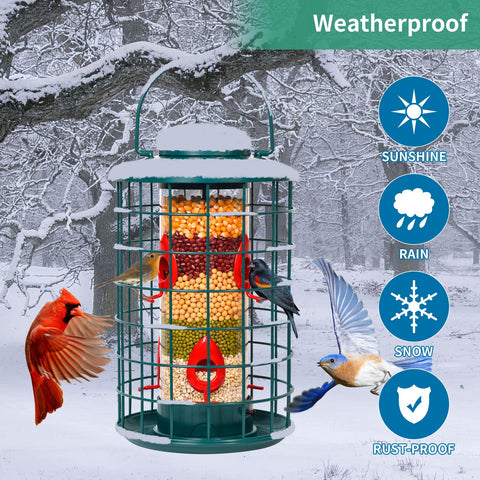 Mosloly heavy-duty cage-green image communicates weather-resistant protection for seeds.