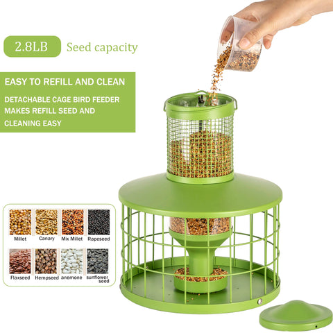 Mosloly metal seed tube with 2.8lb capacity for long-lasting feeding.