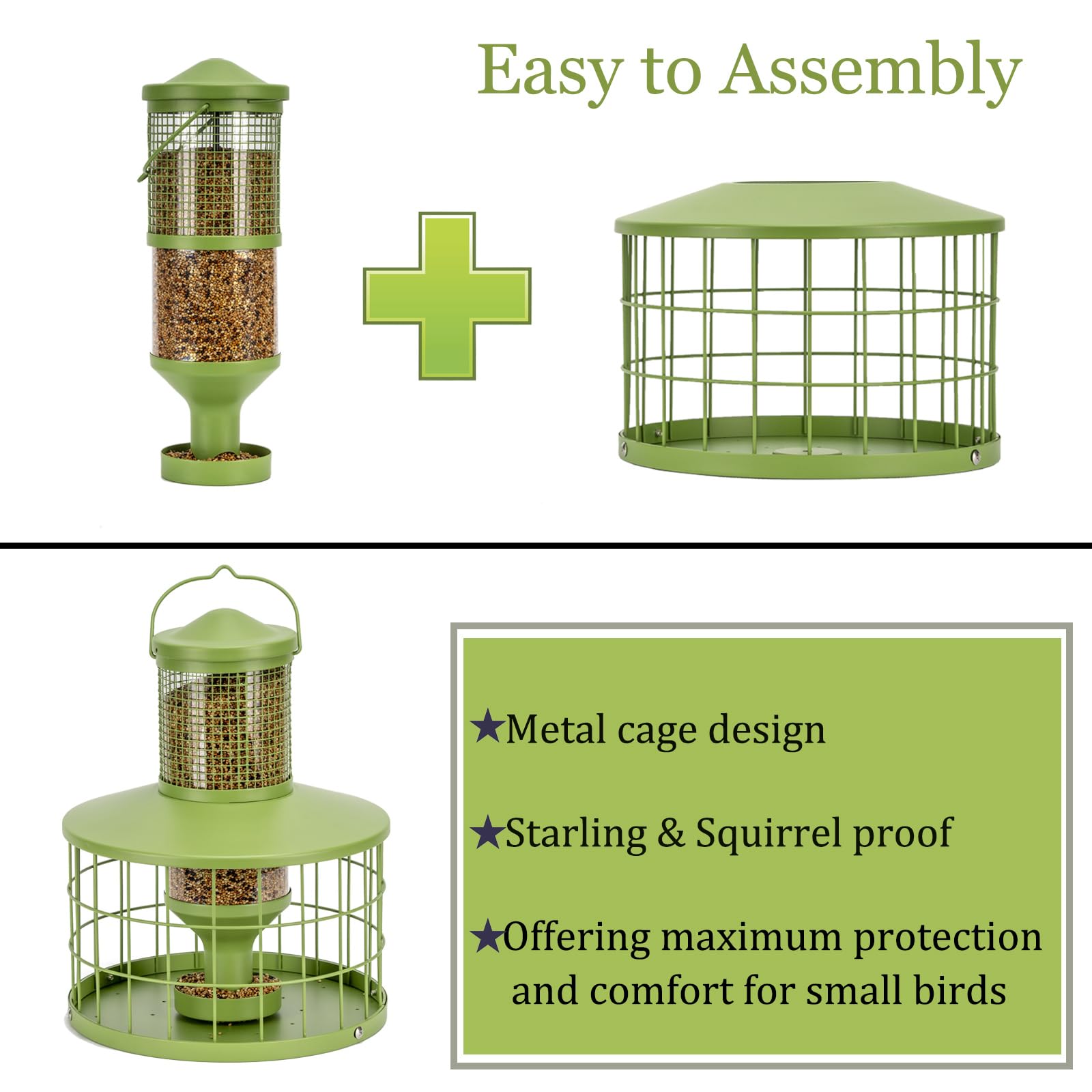 Mosloly starling-proof design helps smaller birds stay undisturbed.