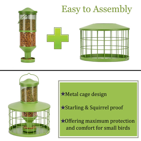 Mosloly starling-proof design helps smaller birds stay undisturbed.