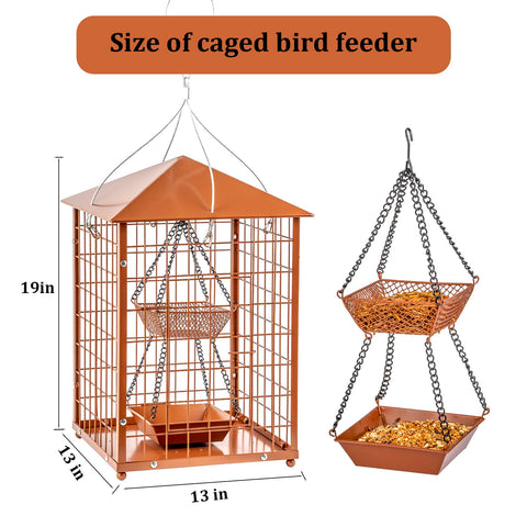 Mosloly weather-proof brown roof protects seed from rain and snow.