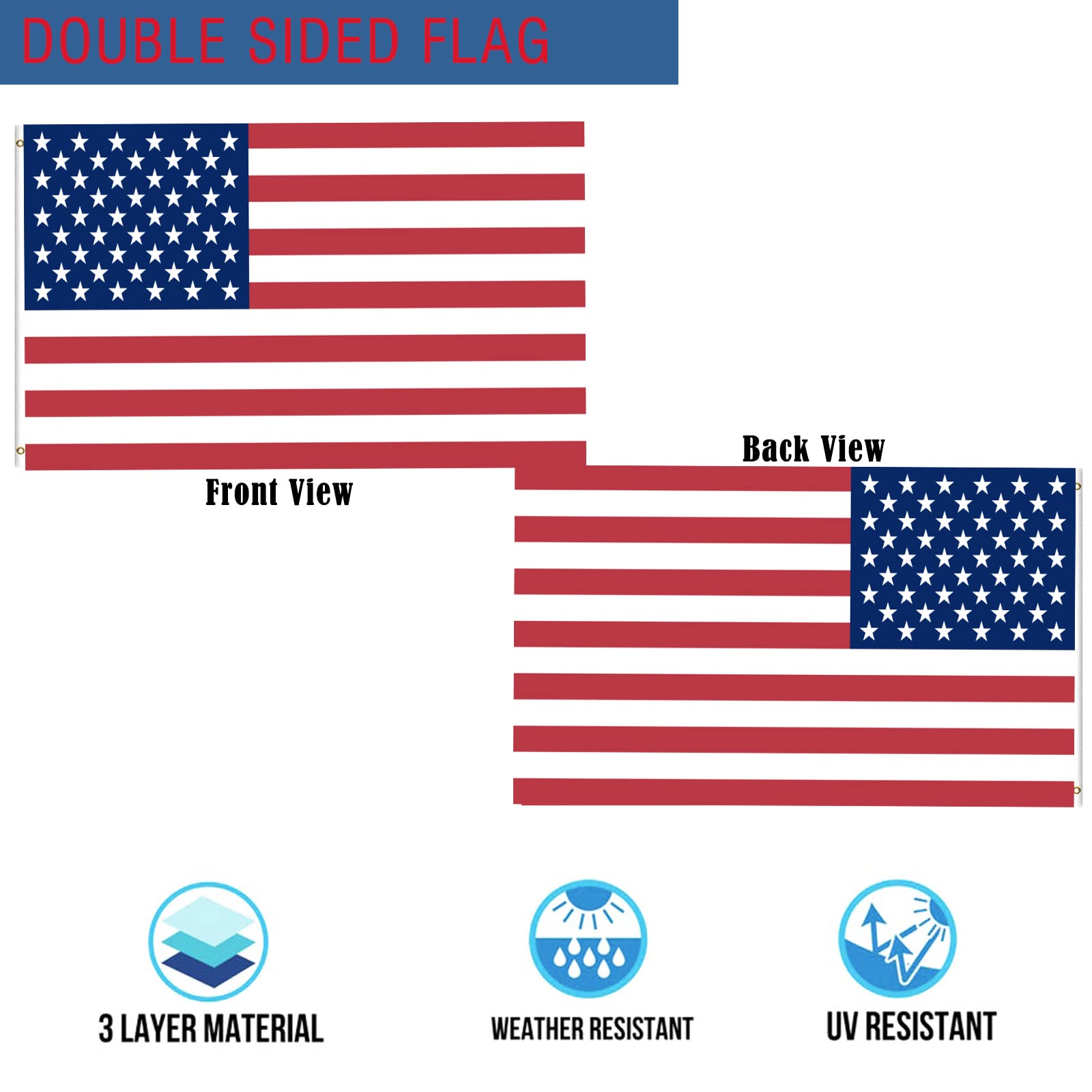 Mosprovie heavy-duty 2x3 flag in polyester withstands sun and wind