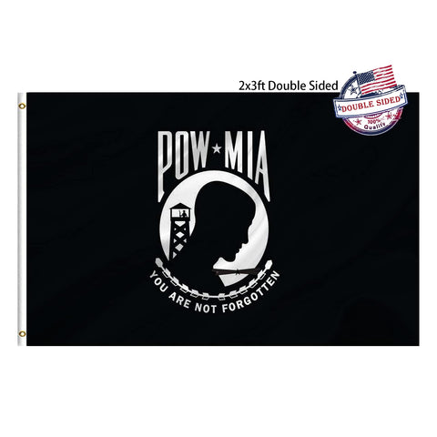 Mosprovie Pow Mia flag double-sided readiness for outdoor or indoor displays