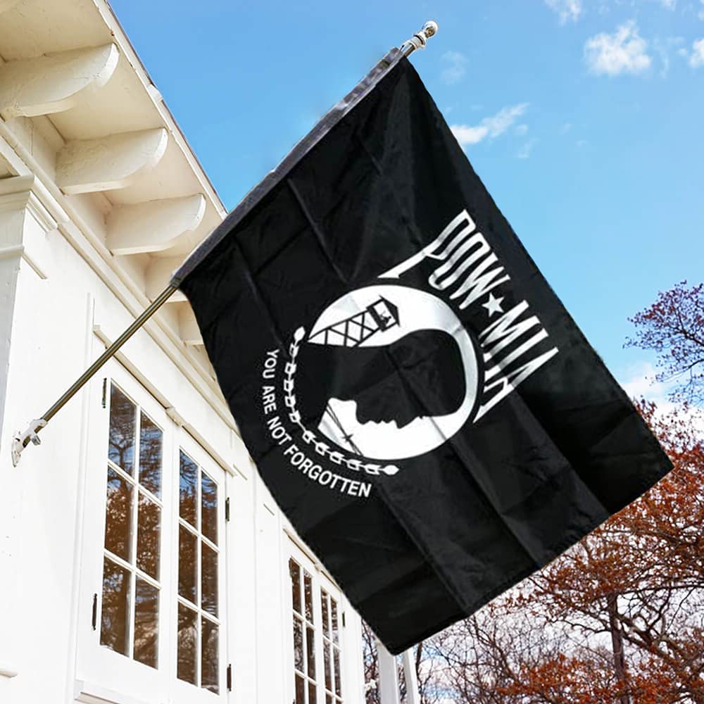 Mosprovie Pow Mia flag heavy-duty polyester for sun and weather resilience