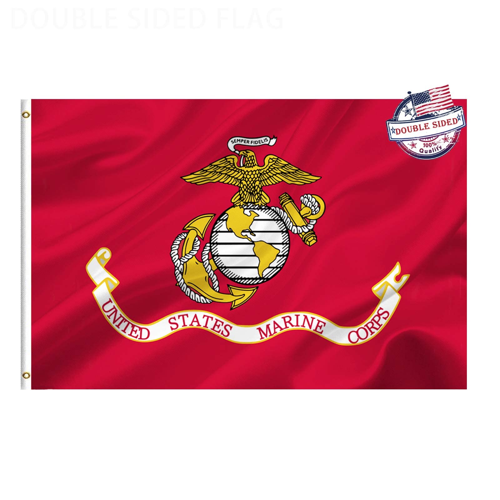 Mosprovie USMC flag with double-sided design for clear readability from both sides