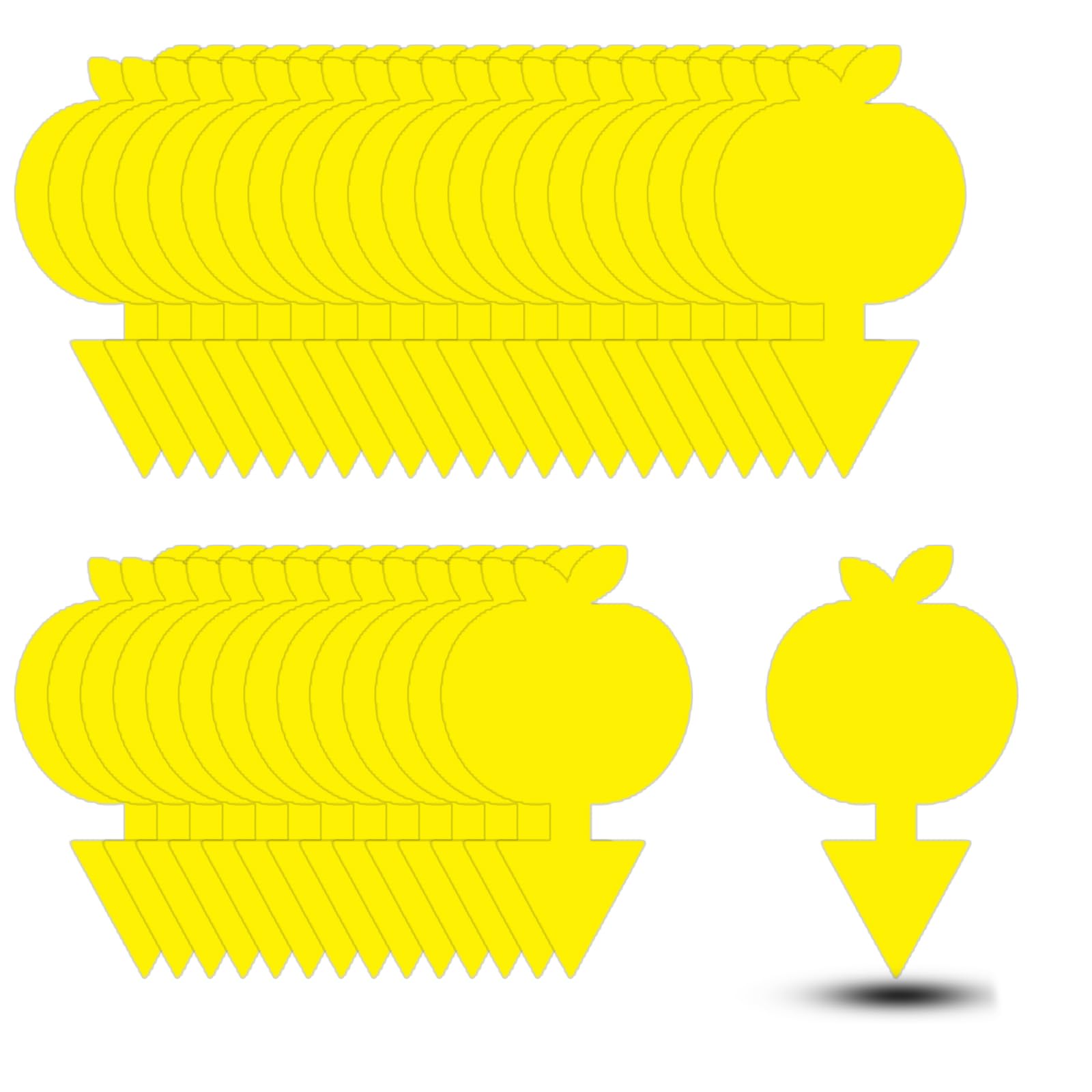 Mosqueda apple-shaped fruit fly trap in a plant pot attracts pests with bright yellow color