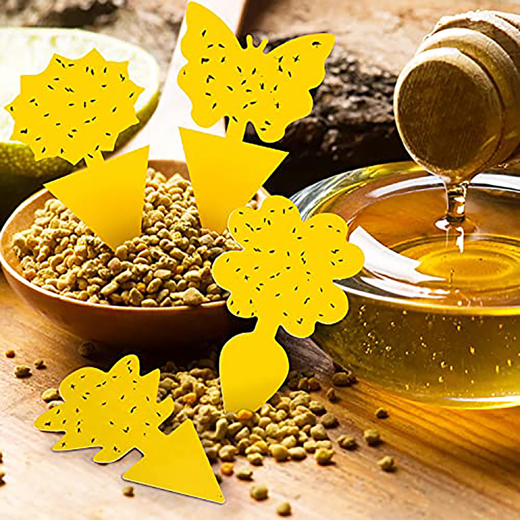 Mosqueda yellow traps attract flying insects; reduces plant pest bother indoors.