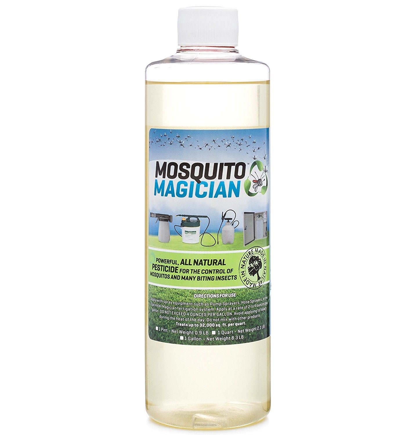 Mosquito Magician liquid concentrate bottle pour for outdoor control and yard protection