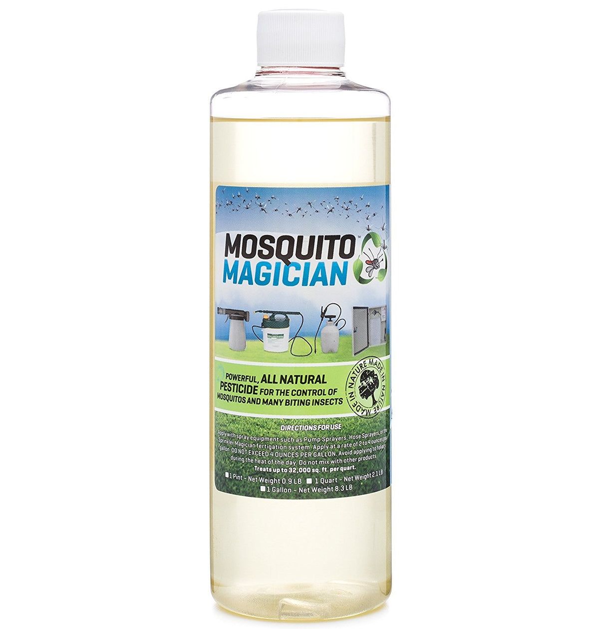 Mosquito Magician liquid concentrate bottle pour for outdoor control and yard protection
