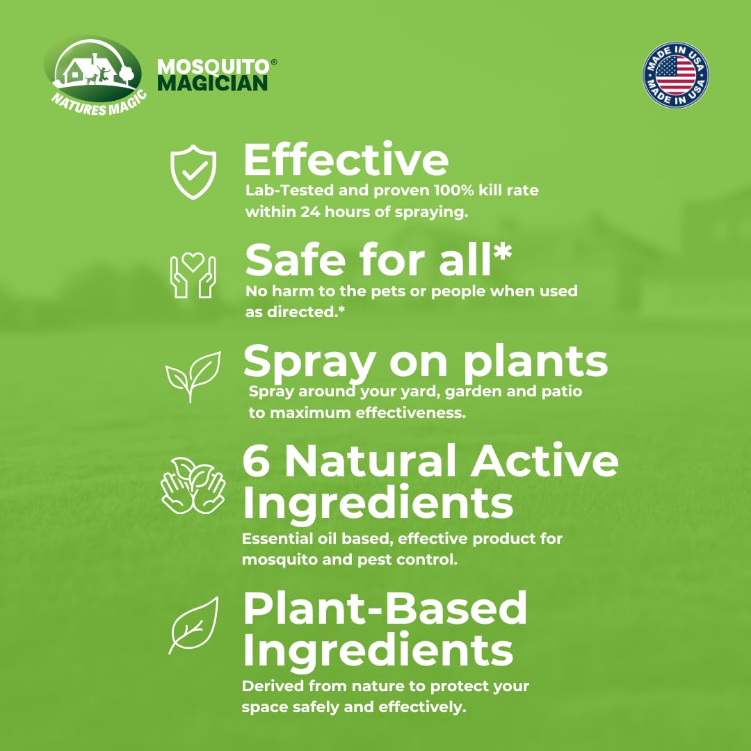 Mosquito Magician mint concentrate backpack sprayer enabling wide-area outdoor protection.
