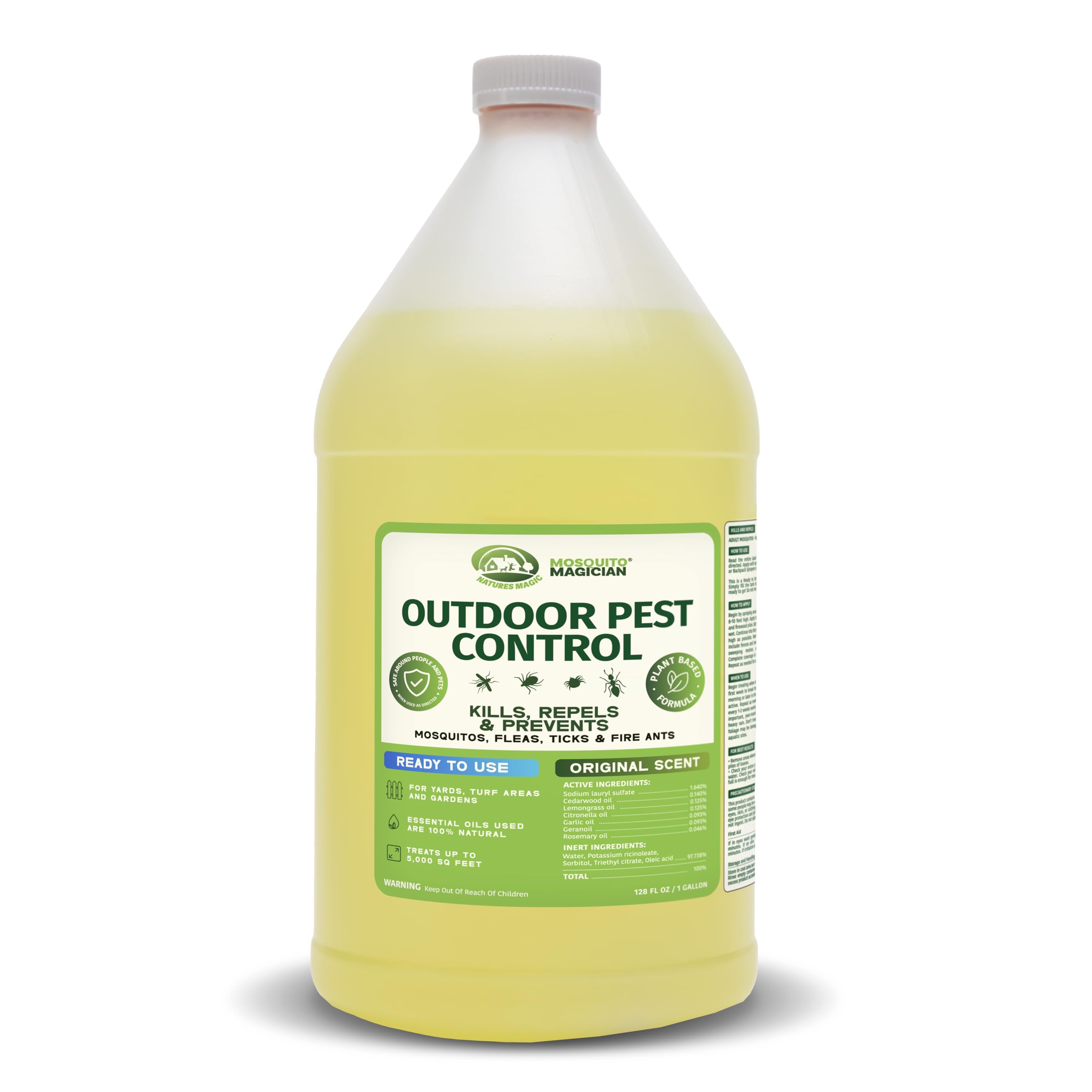 Mosquito Magician ready-to-use liquid solution bottle for outdoor protection