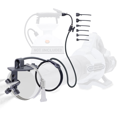 Mosquito Sniper System leaf blower mist attachment for quick, targeted pest control at home.