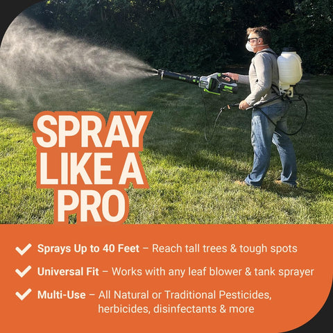 Mosquito Sniper System targets under leaves with powered mist reach.