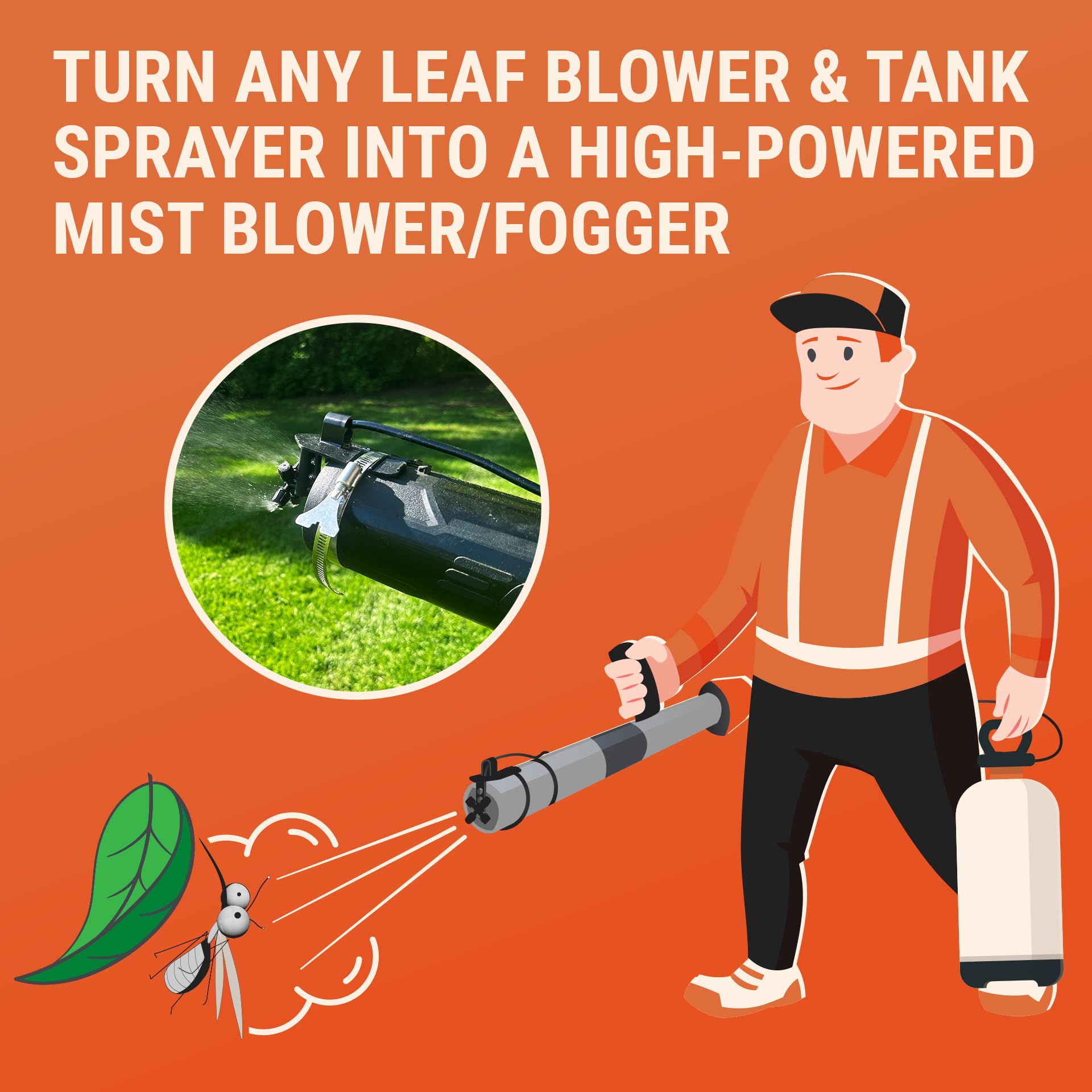 Mosquito Sniper System tank sprayer conversion enables DIY fogging setup.