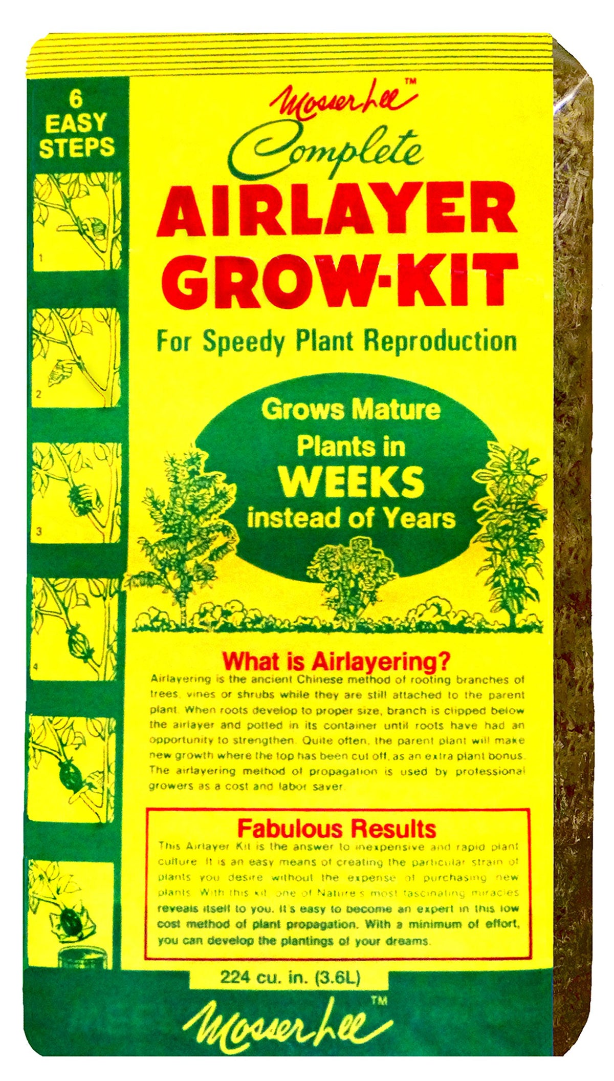 Mosser Lee Airlayer Grow-Kit package displaying contents for quick home propagation