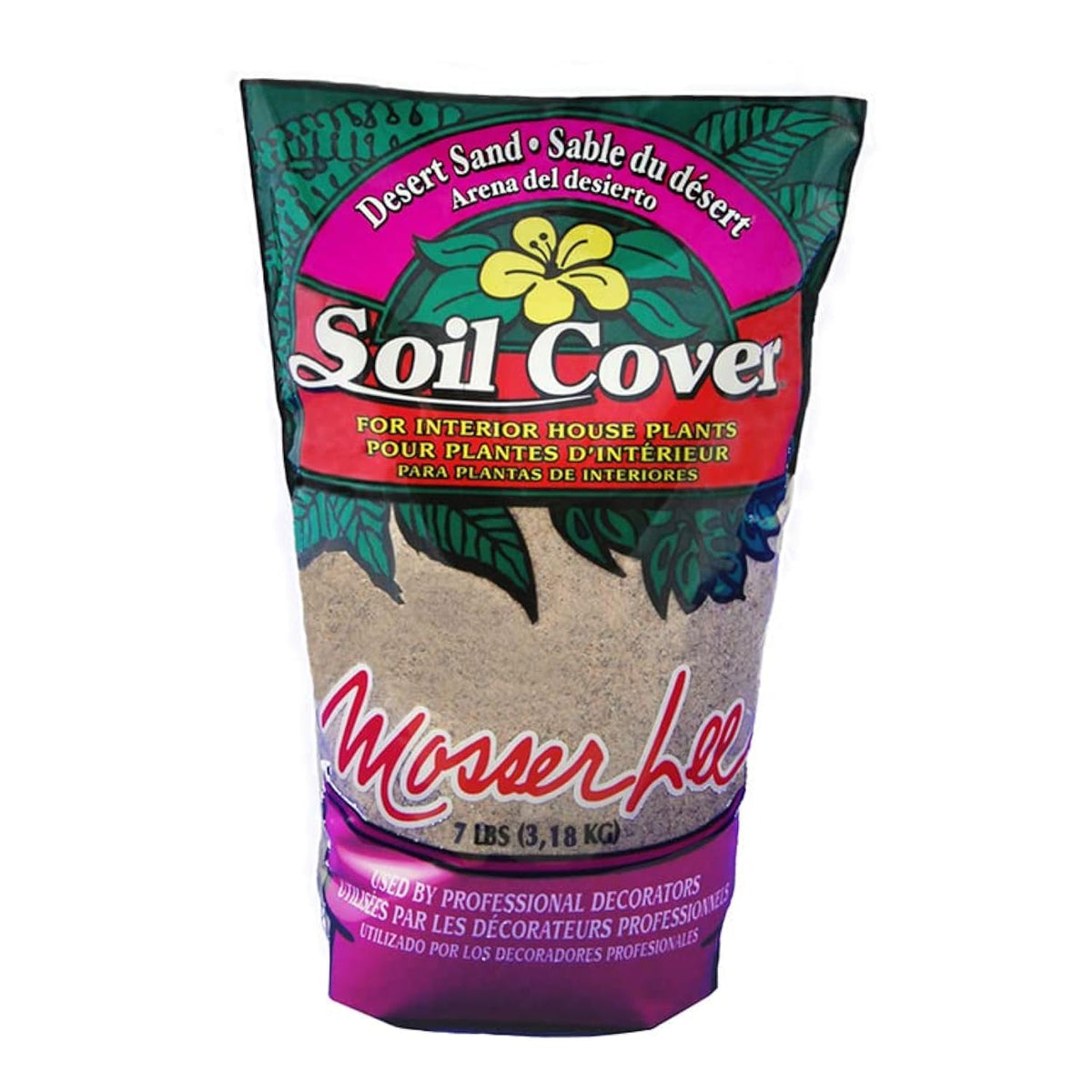Mosser Lee Desert Sand 7 lb bag used as soil cover for decorative plant displays