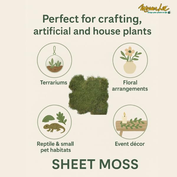 Mosser Lee ML0480 moss sheets over soil enhance moisture retention for plants