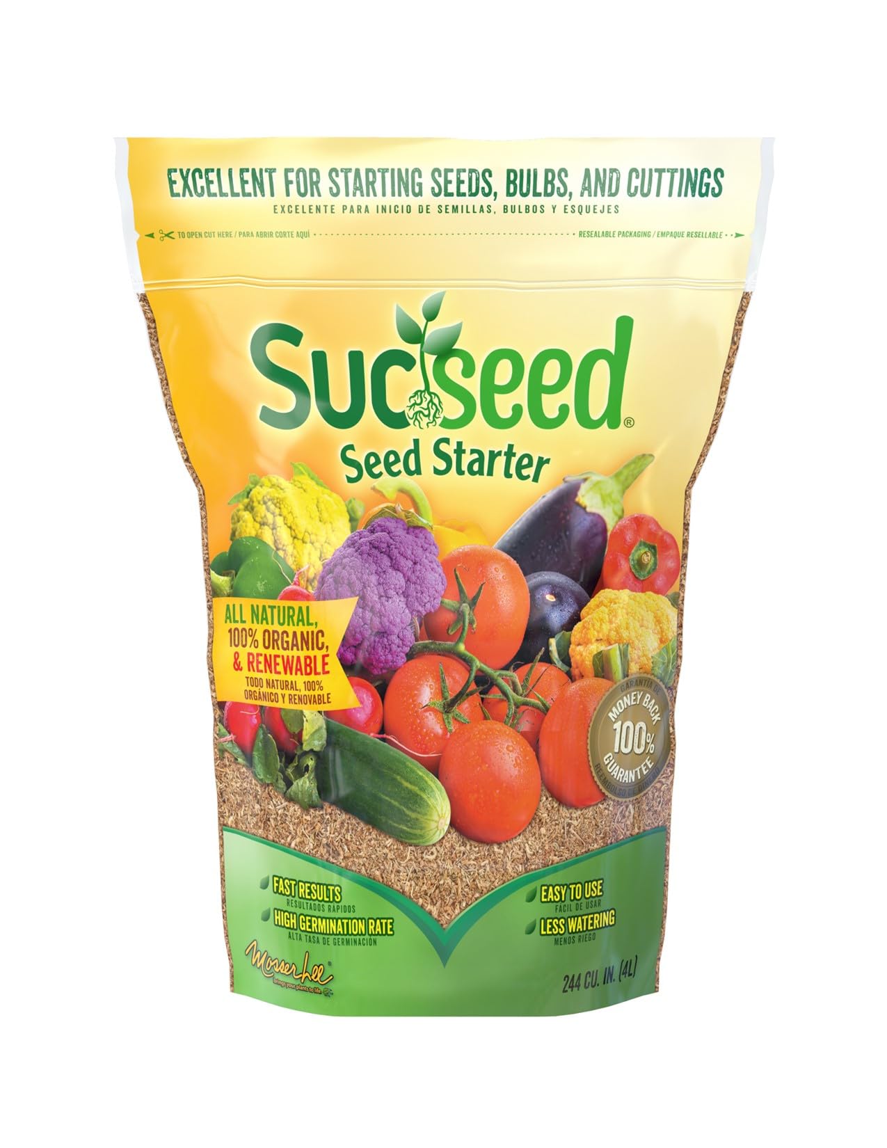 Mosser Lee SucSeed Premium Seed Starter in 244 cu in bag ready for quick germination