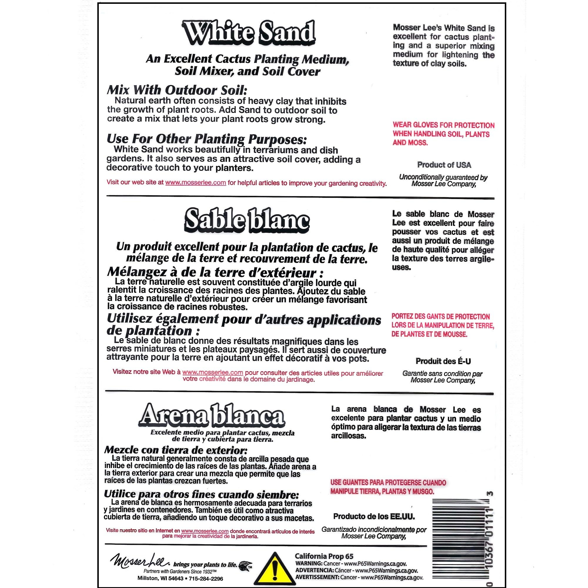 Mosser Lee white sand soil cover added to a plant pot for a clean, bright top.