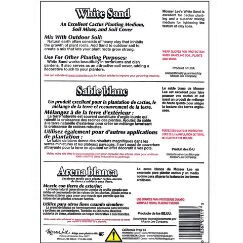 Mosser Lee white sand soil cover added to a plant pot for a clean, bright top.