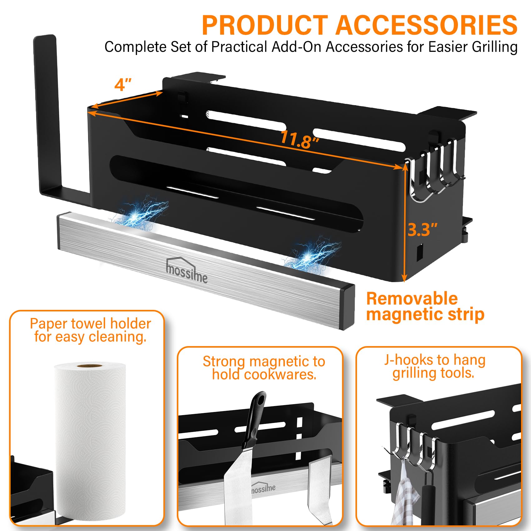 Mossime Griddle Caddy keeps utensils organized for cleaner, more efficient cookouts