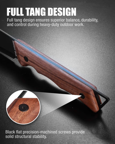 Mossy Oak bushcraft-ready machete aids brush clearing and trail maintenance
