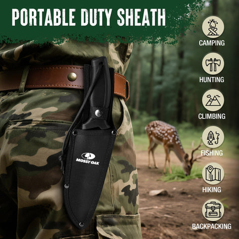 Mossy Oak ergonomic anti-slip handle provides secure grip in wet conditions