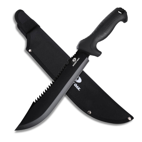 Mossy Oak 16-inch machete blade for tough brush cutting and camping tasks.