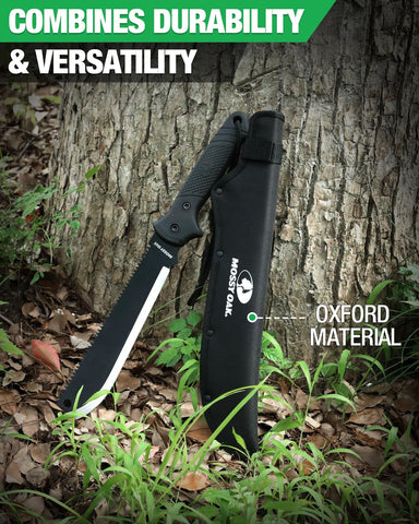 Mossy Oak machete lightweight design aids easy transport in outdoor kits.