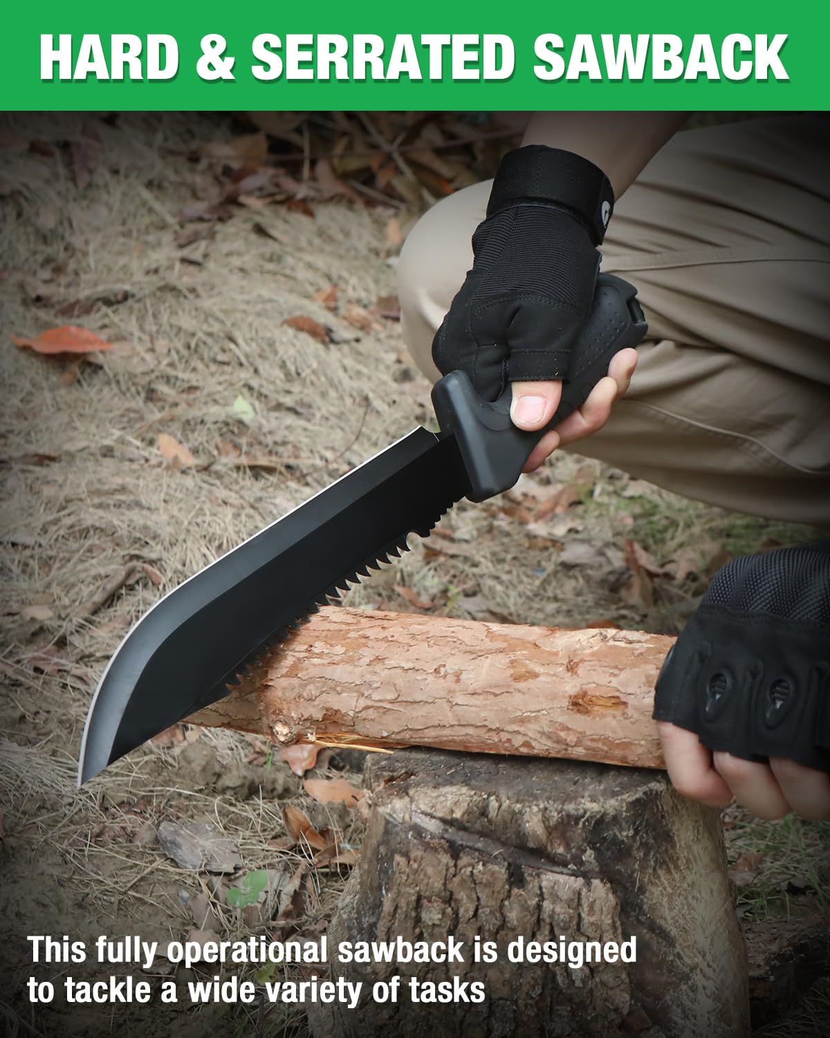 Mossy Oak non-slip TPR handle provides reliable grip in wet conditions.