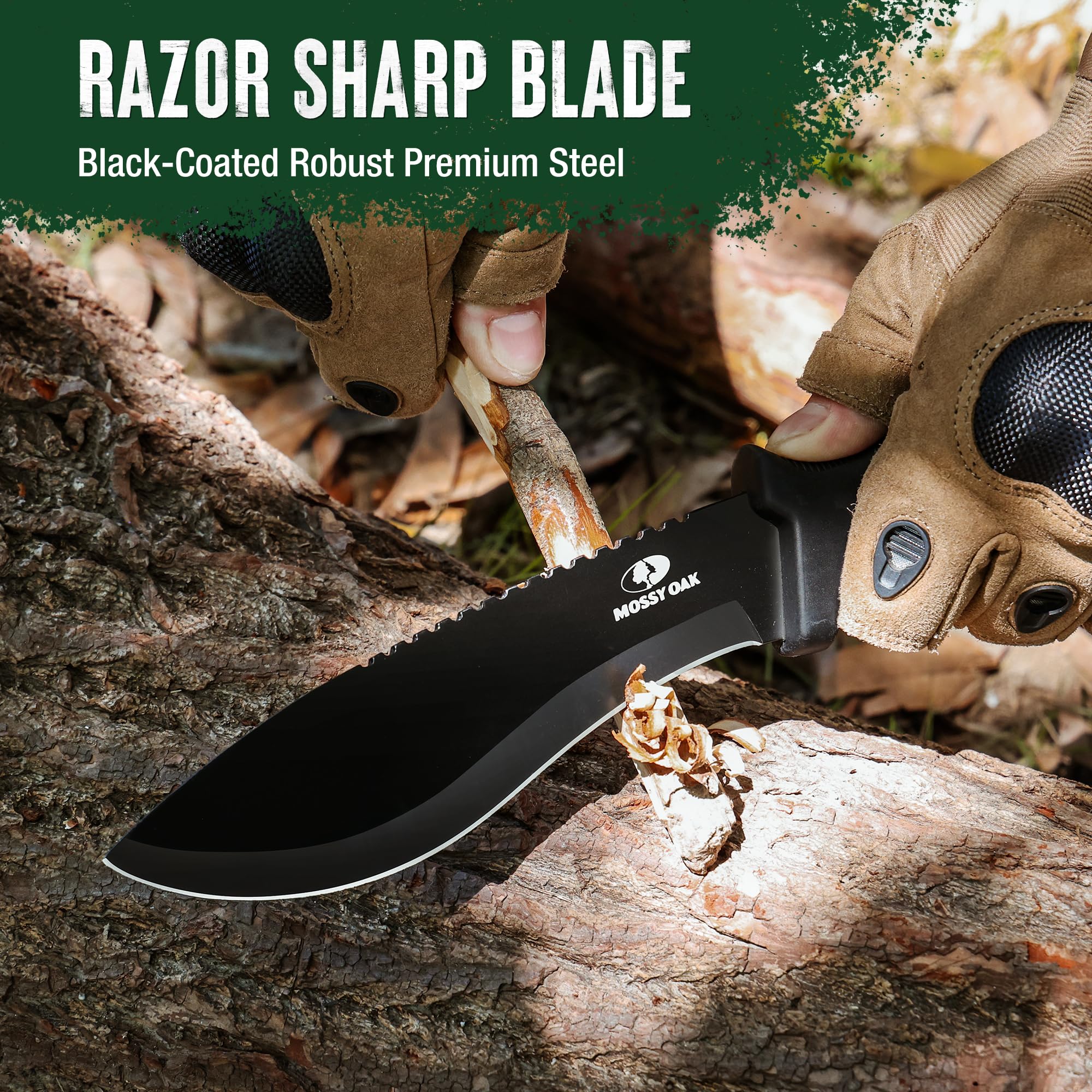 Mossy Oak machete with belt loop for easy access on the go