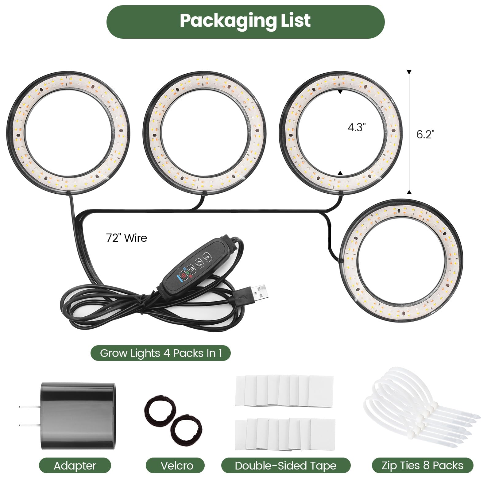 Mosthink ceiling grow light installation kit includes mounting supplies