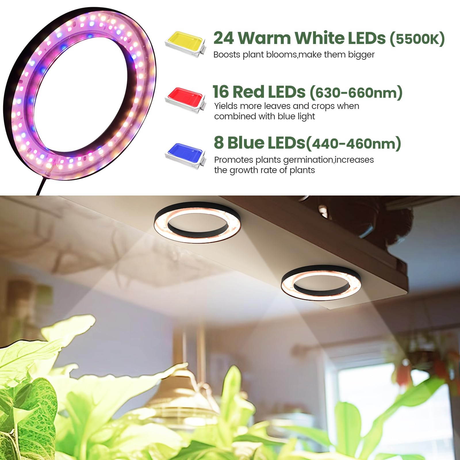 Mosthink ceiling grow light timer dial demonstrates auto scheduling