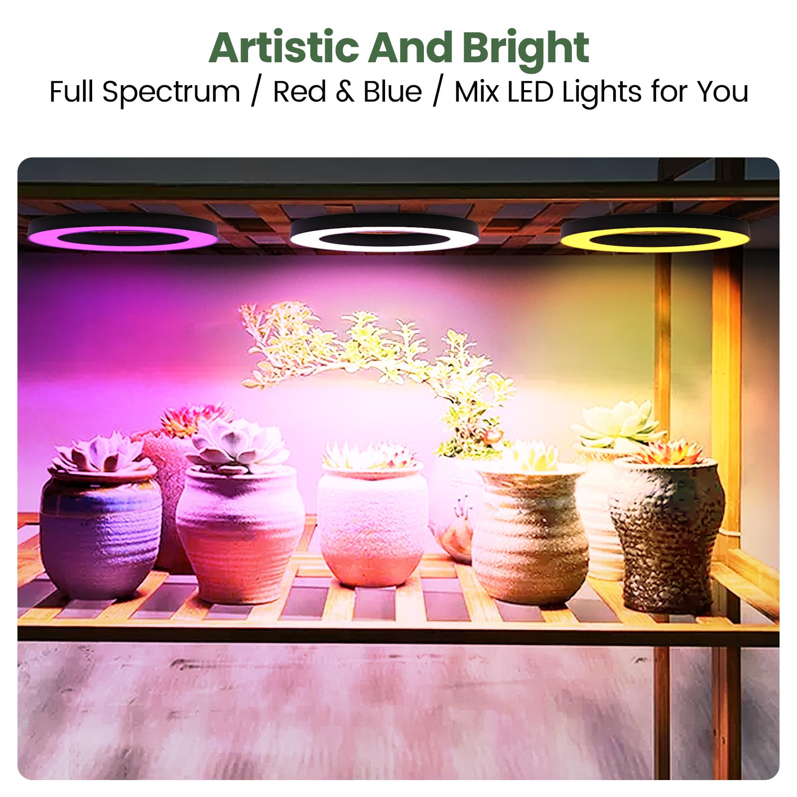 Mosthink grow light full-spectrum panel highlights even light distribution