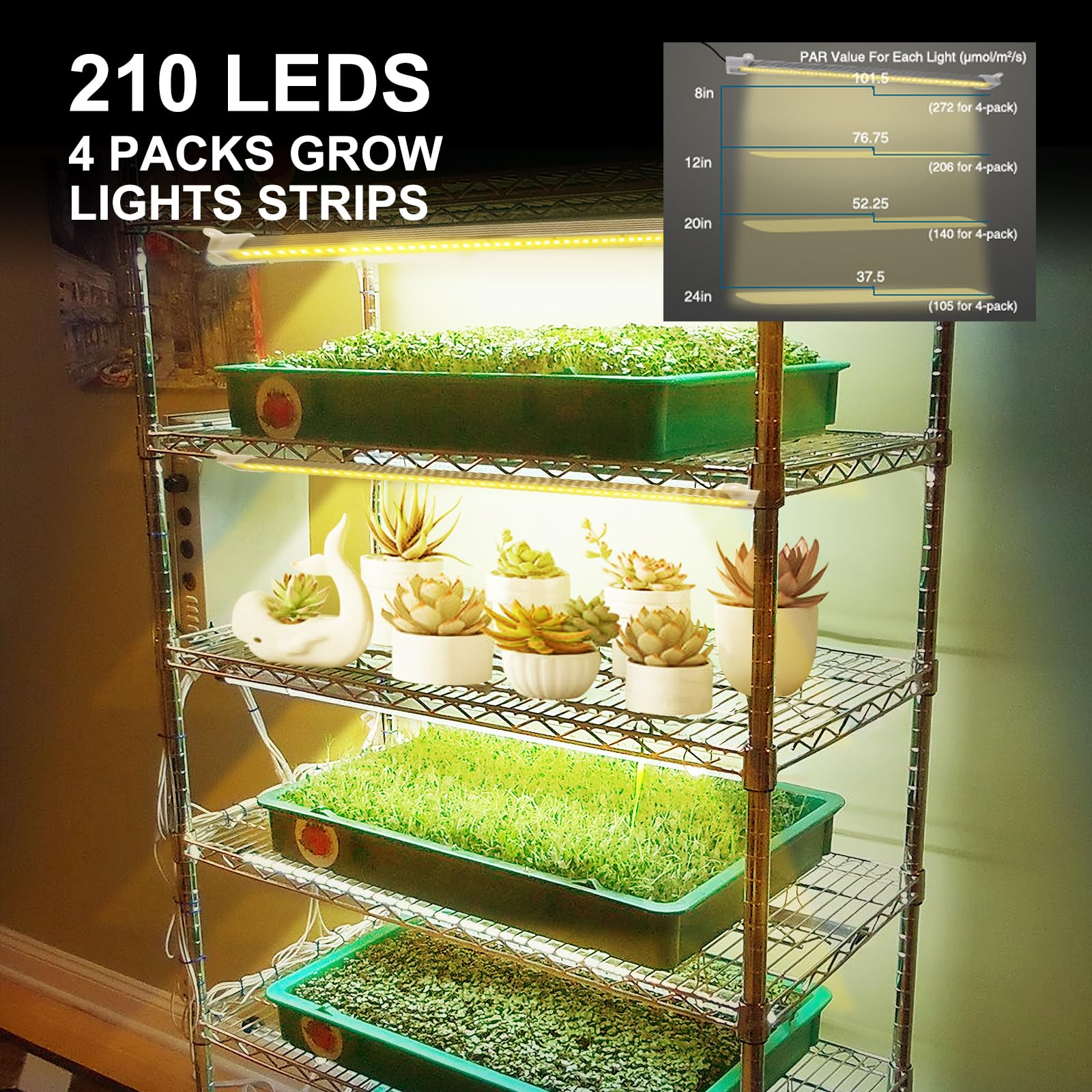 Mosthink Grow Light Strip auto timer keeps daily lighting consistent for thriving greens.