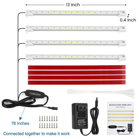Mosthink Grow Light Strip indoor-shelves setup supports home or office gardening.
