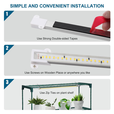Mosthink Grow Light Strip wide application suits shelves, hydroponics, and seeds.