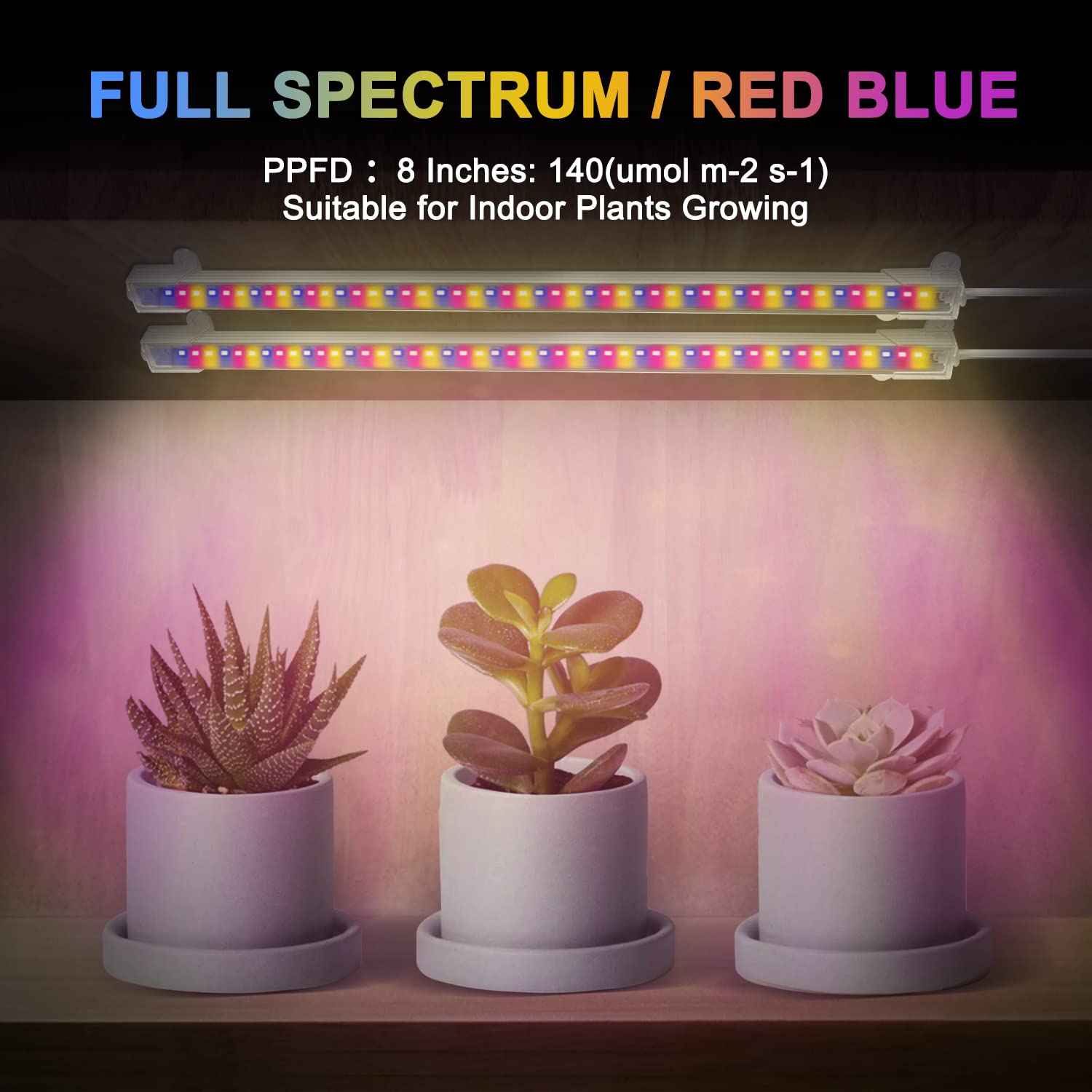 Mosthink red blue LED panel highlighting essential spectrum for healthy growth.