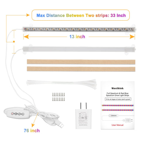 Mosthink grow lights support seed starting on small trays.