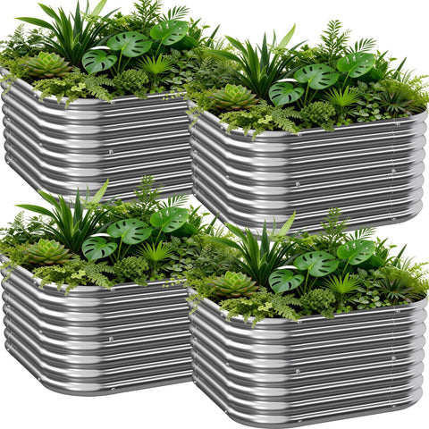 Mostmahes galvanized raised bed 2ft front view for durable outdoor gardening.