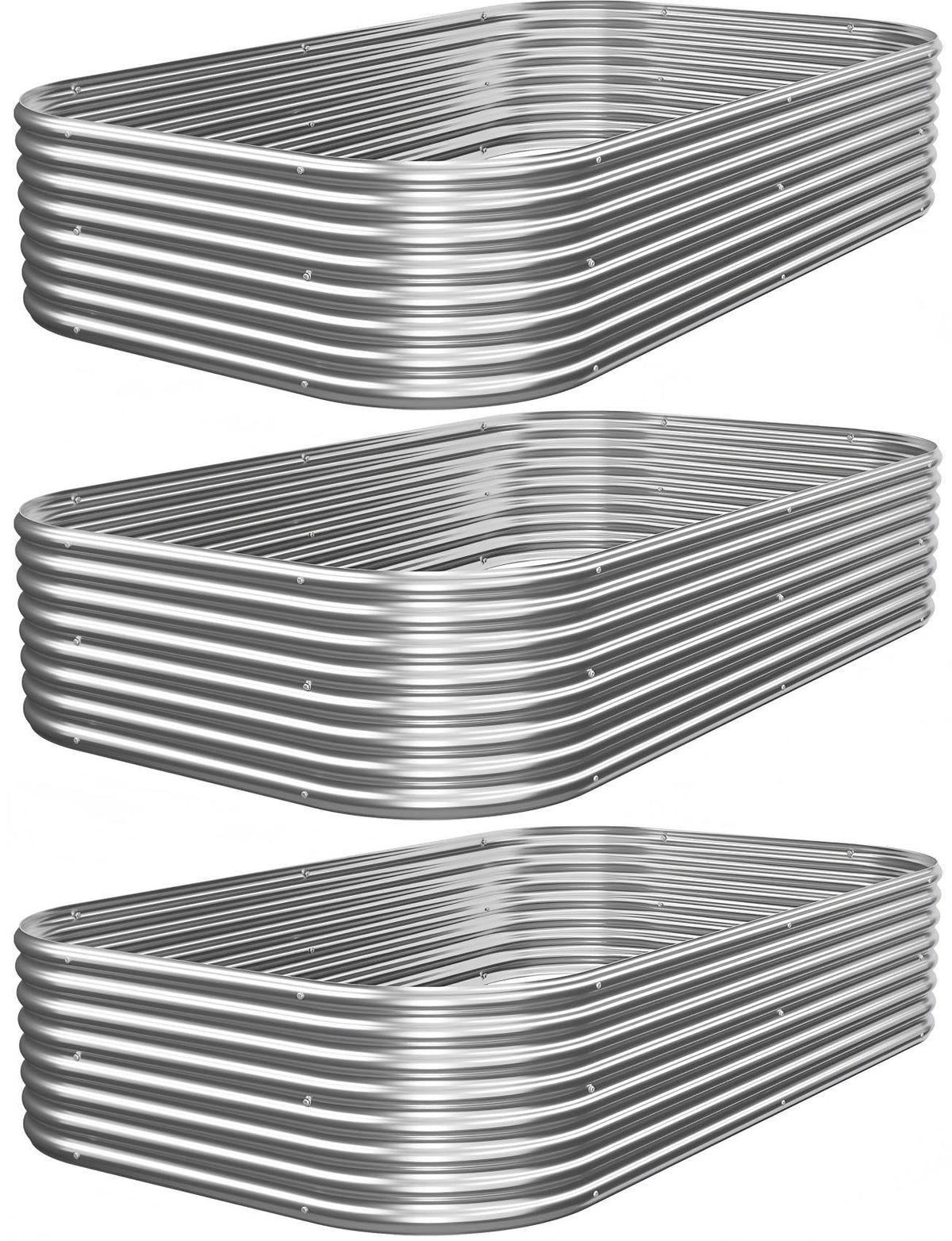 Mostmahes galvanized raised bed with open-bottom design promotes drainage and root health.