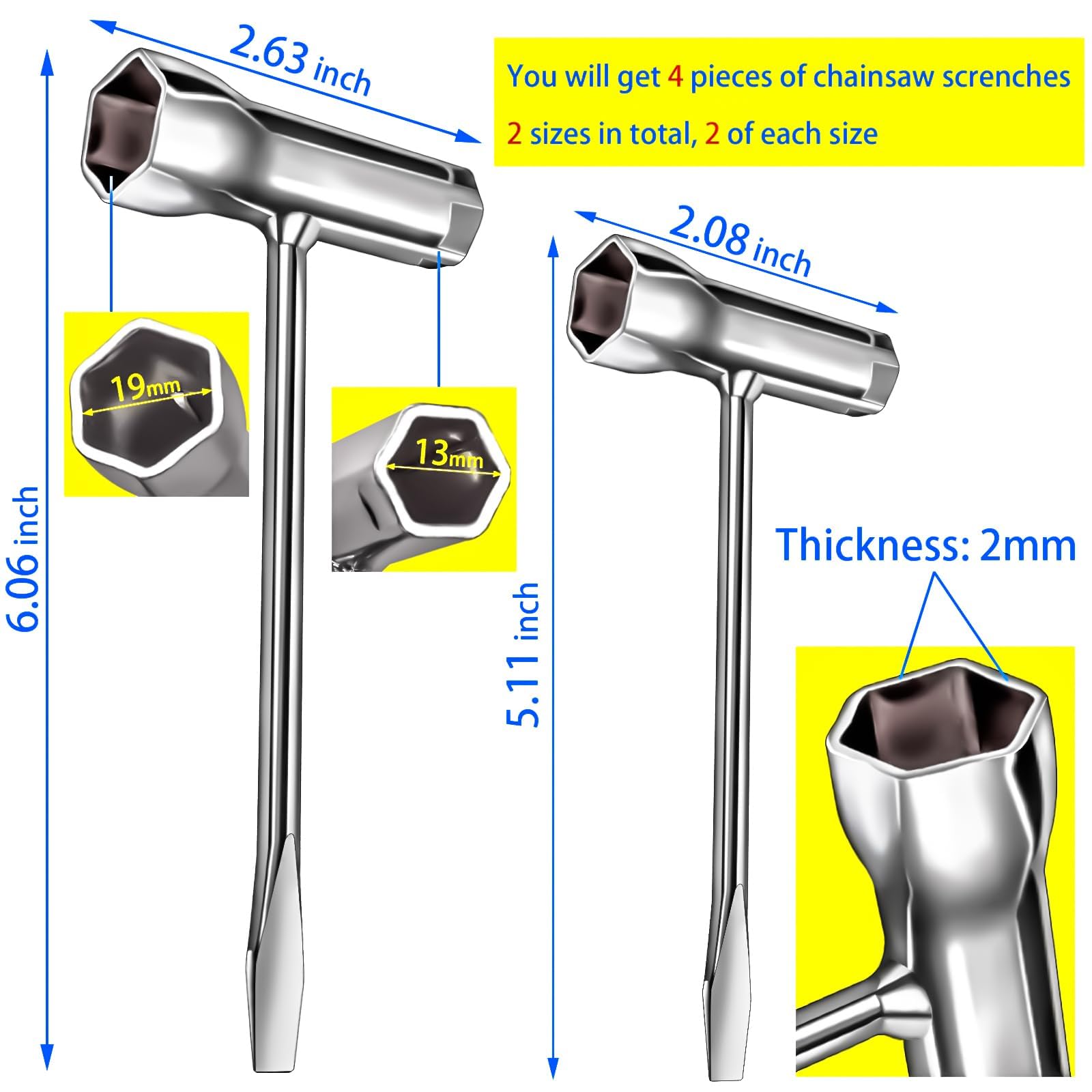 MotBach long-wrench scrench ideal for reaching distant bolts on larger saws.