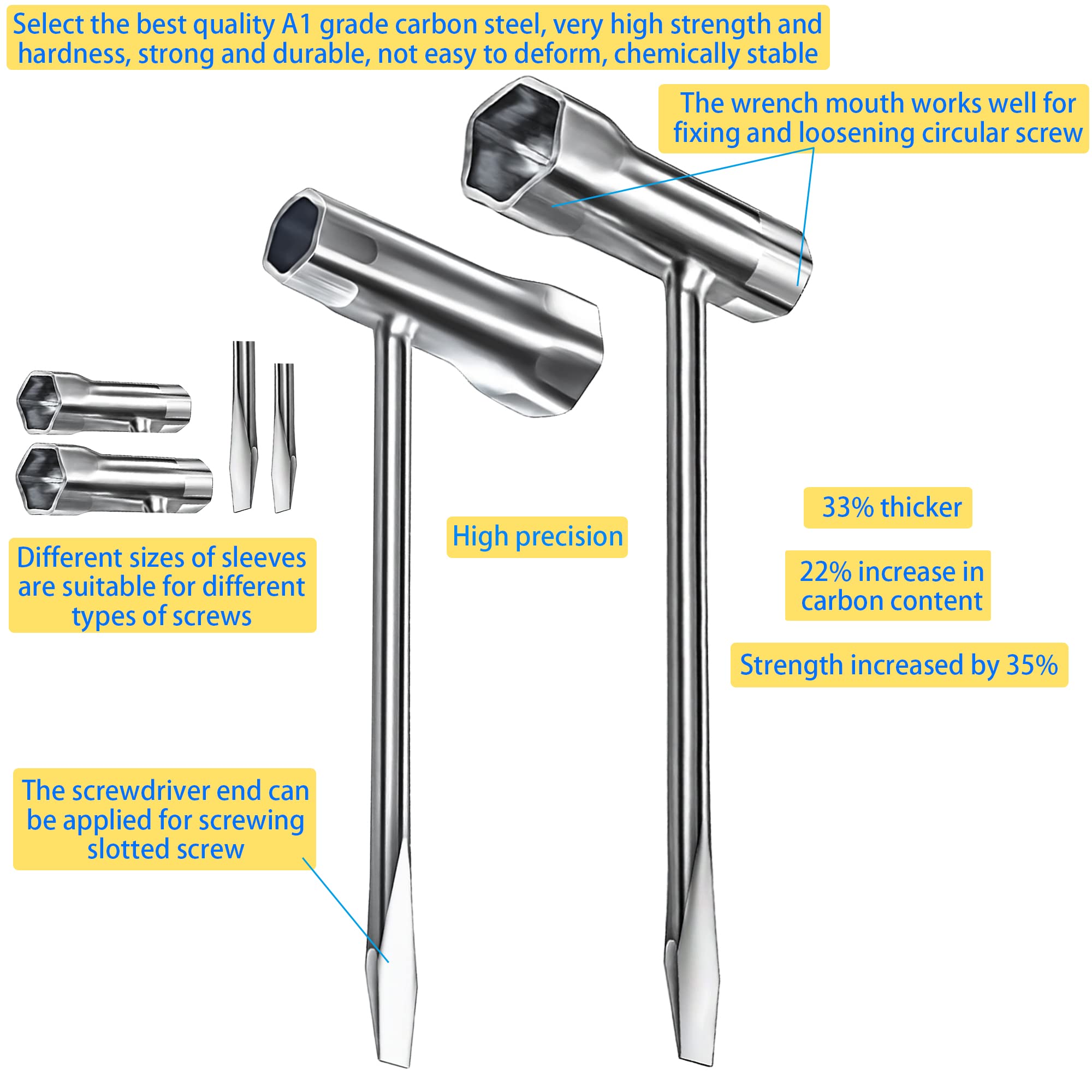 MotBach short-end wrench (5.11 inches) fits compact work areas.