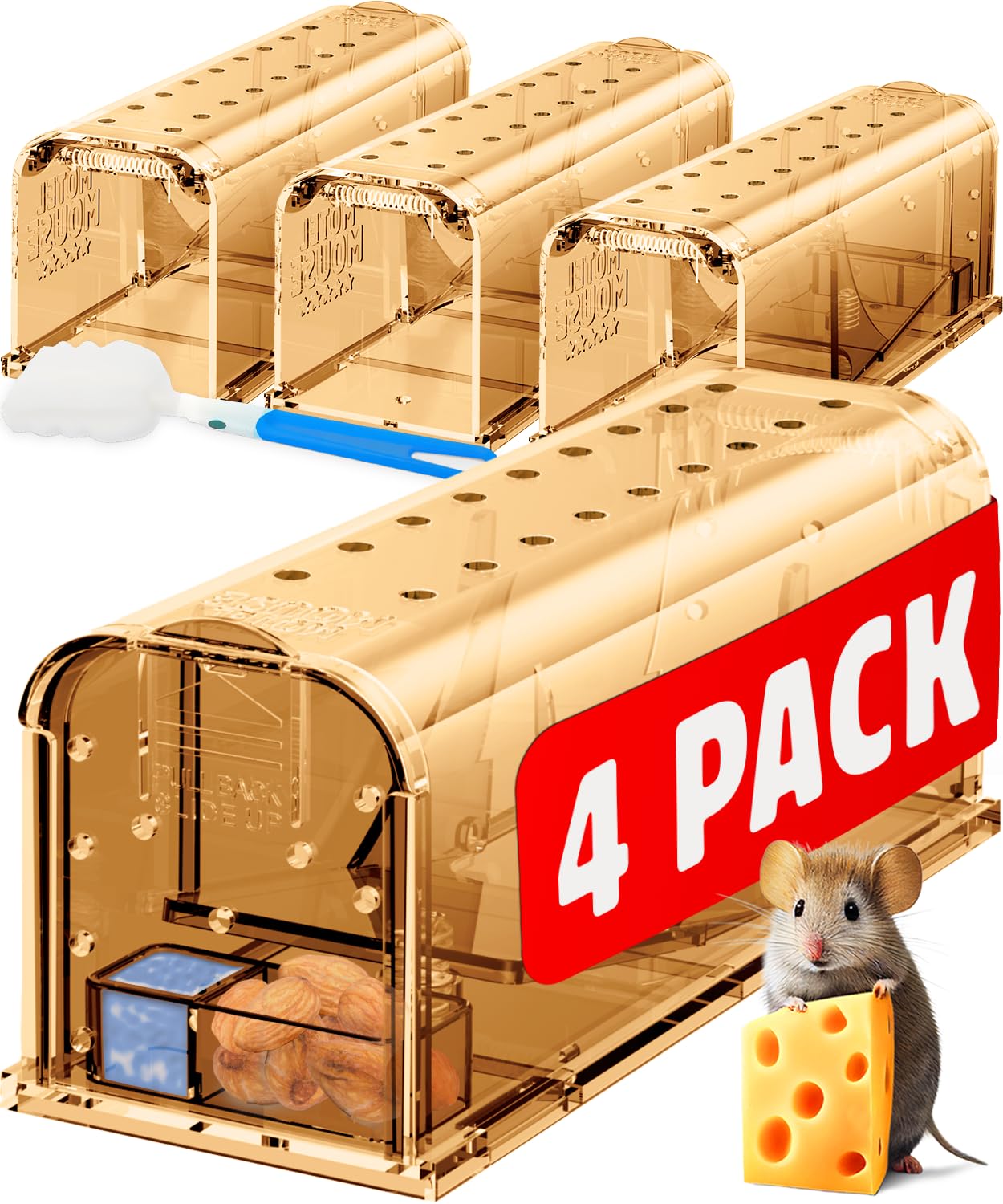 Motel Mouse trap interior view with a spacious humane catch area for safe live capture.