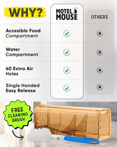 Motel Mouse traps open lid demonstrating easy setup.