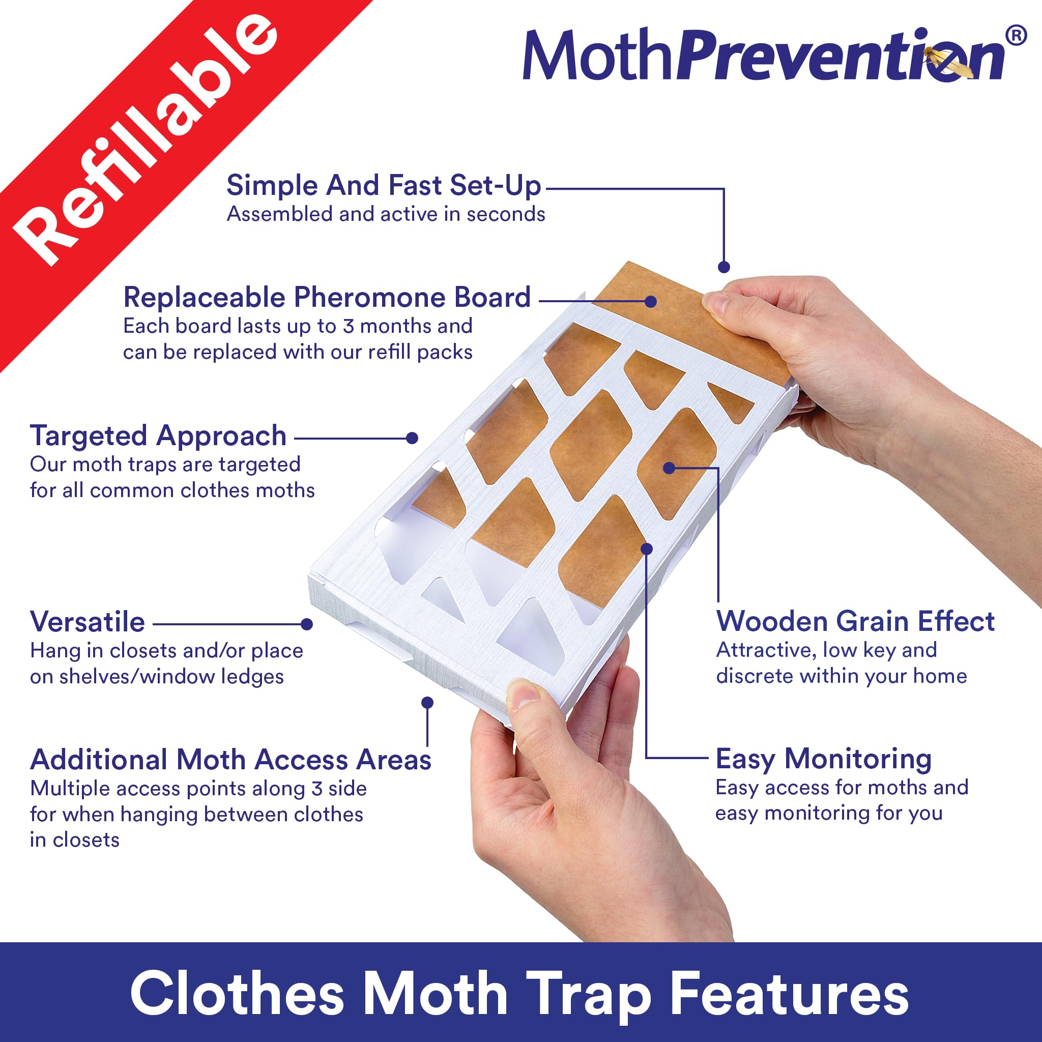 MothPrevention traps open and ready to deploy in seconds