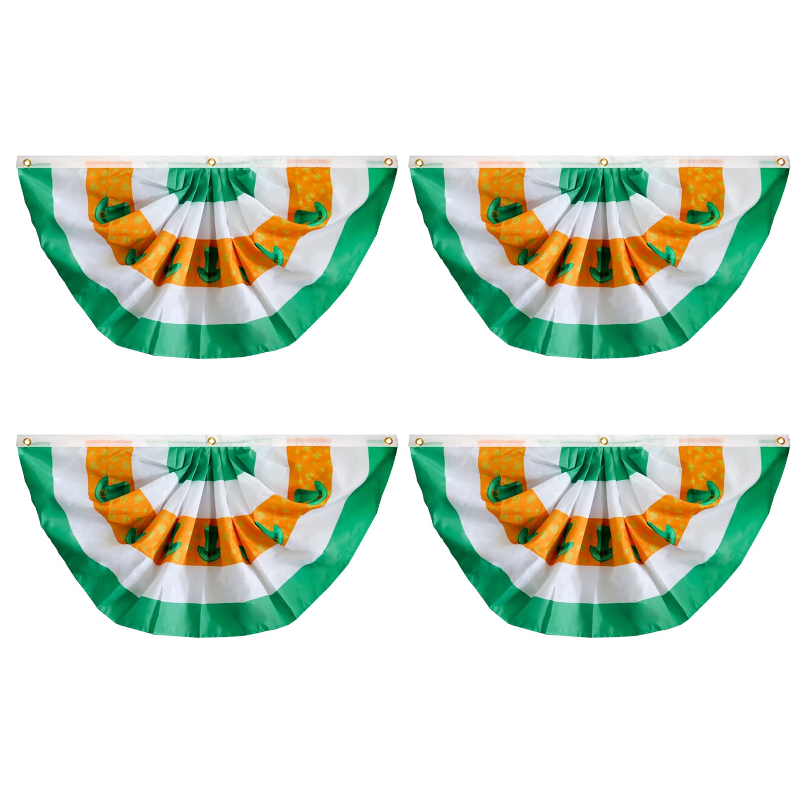Motiloo Irish pleated fan flag pack front view for outdoor decor