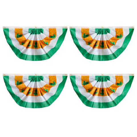 Motiloo Irish pleated fan flag pack front view for outdoor decor