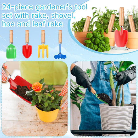 Motionchic wooden-handle design offers comfortable grip for young gardeners.