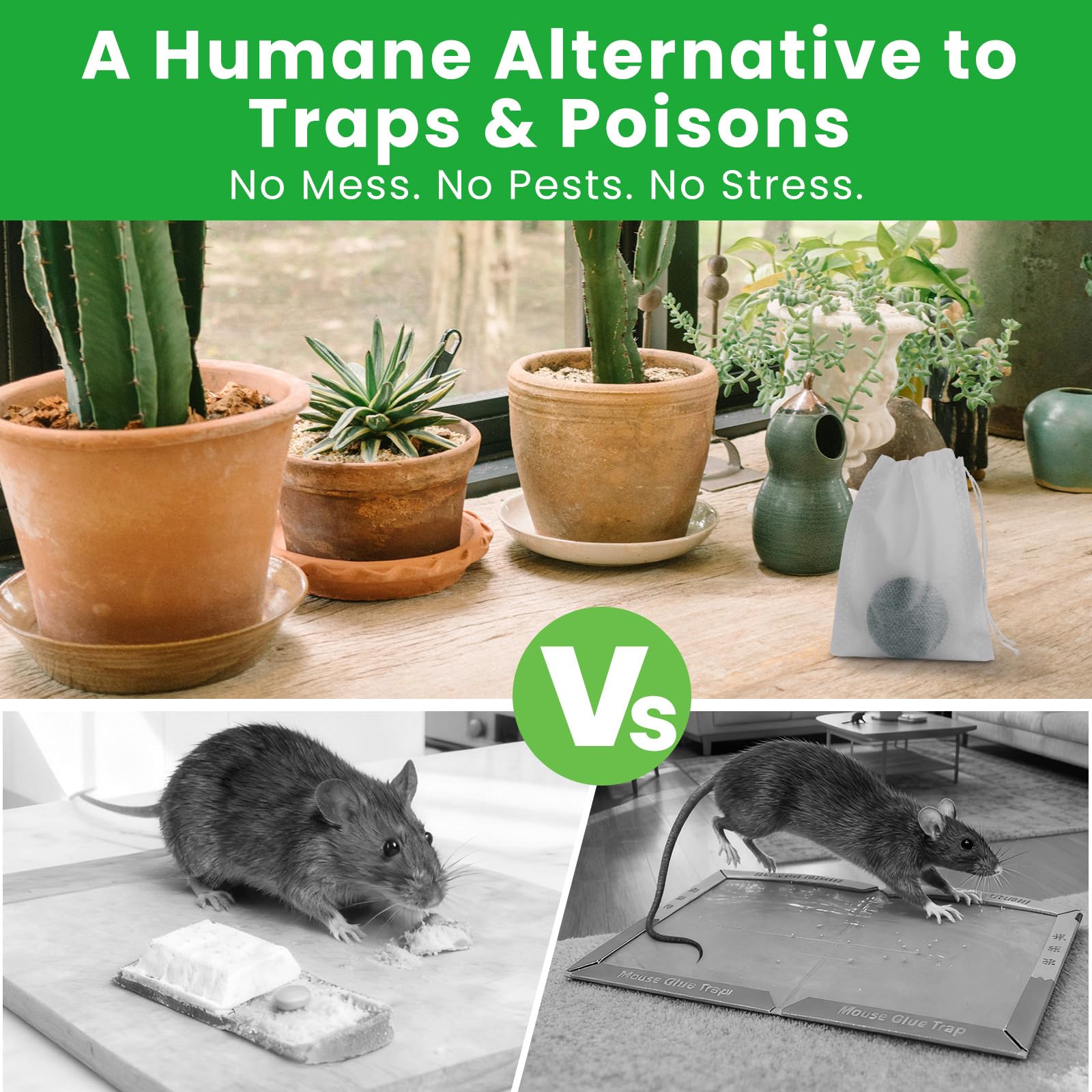 MotionNOVA pet-safe pouch for chemical-free pest control around family areas.